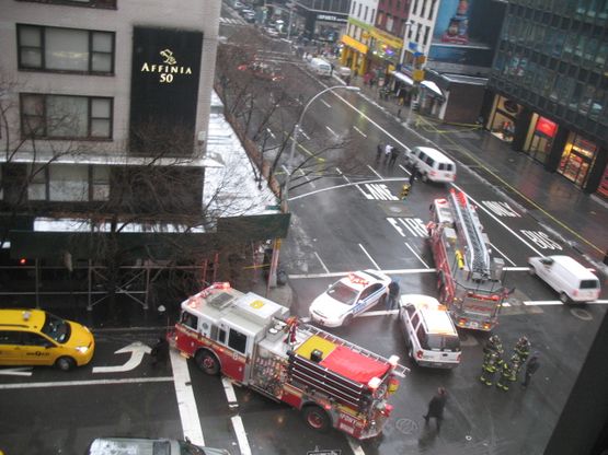 Firetrucks at 50th Street and Third Avenue