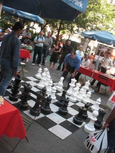 big chess match in Herald Square